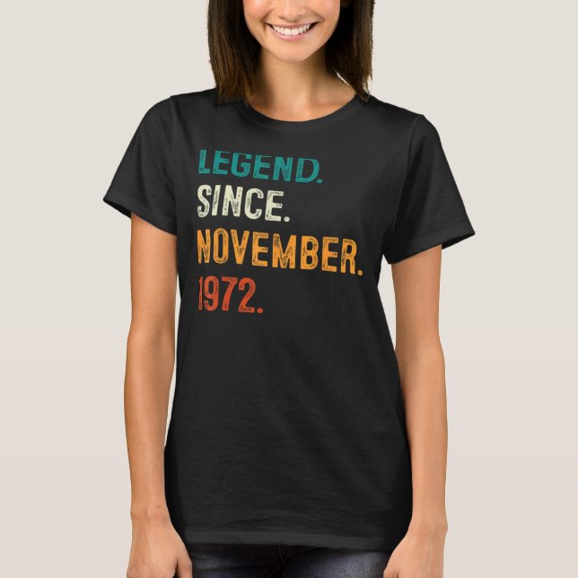 T-shirt 50 ans de légende depuis novembre 1972 50e oiseau (Devant)