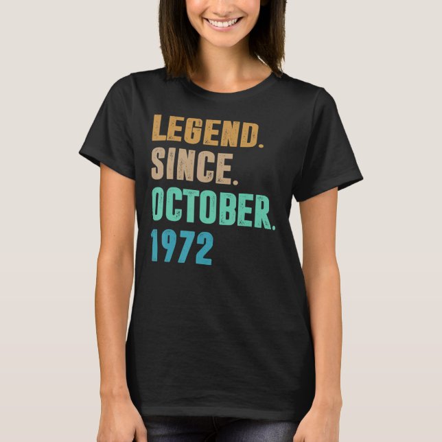 T-shirt 50 ans de légende depuis octobre 1972 50e naissanc (Devant)