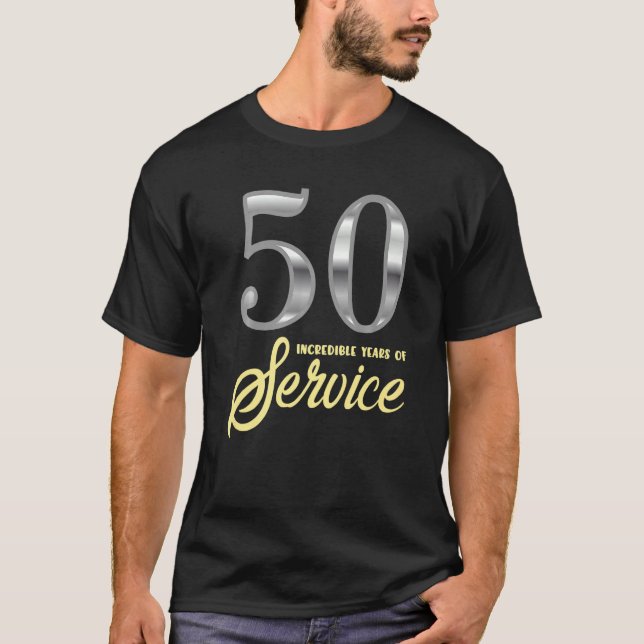 T-shirt 50 Ans De Service 50E Anniversaire De L'Employé Av (Devant)