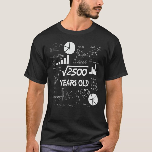 T-shirt 50 ans Enseignant des mathématiques Anniversaires  (Devant)