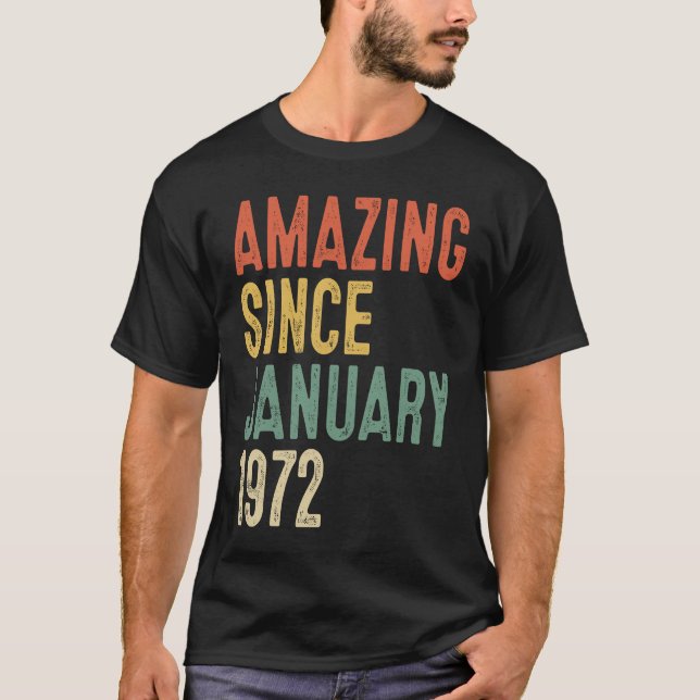 T-shirt 50 ans Extraordinaire depuis janvier 1972 50e nais (Devant)