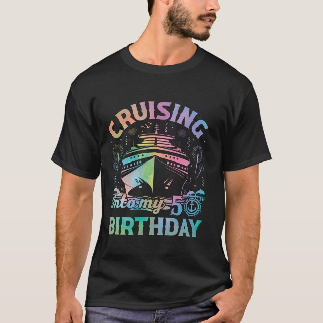 T-shirt 50 Ans Tie Dye Anniversaire Croisière Dans Mon 50e (Devant)
