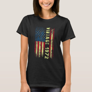 T-shirt 50 ans Vintage 1972 Drapeau américain 50e annivers