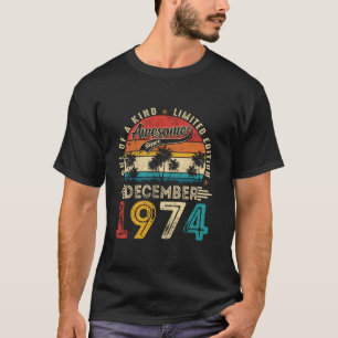 T-shirt 50 ans Vintage décembre 1974 Retro 50e Birt