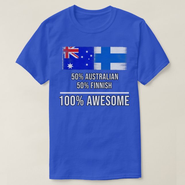 T-shirt 50 Australien 50 Finnois 100 Cadeau génial pour Fi (Design devant)