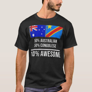 T-shirt 50 Australiens 50 Congolais 100 Cadeau génial pour