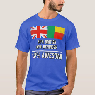 T-shirt 50 British 50 Beninese 100 Cadeau fantastique pour