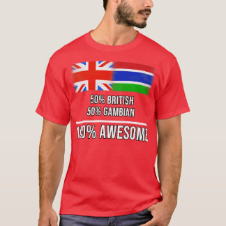 T-shirt 50 British 50 Gambian 100 cadeau génial pour Gambi