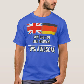 T-shirt 50 British 50 German 100 Awesome Cadeau pour allem