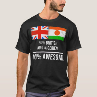 T-shirt 50 British 50 Nigerien 100 Cadeau fantastique pour