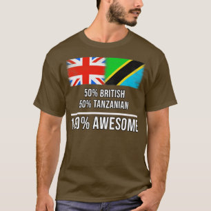 T-shirt 50 British 50 Tanzanien 100 Cadeau fantastique pou