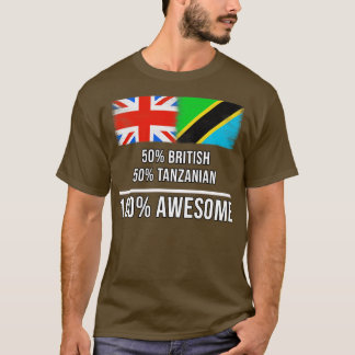 T-shirt 50 British 50 Tanzanien 100 Cadeau fantastique pou
