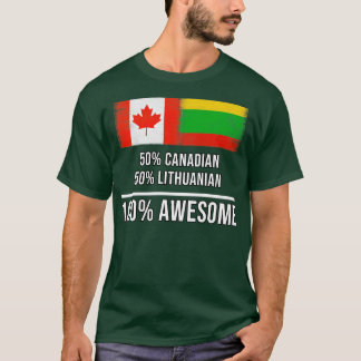 T-shirt 50 Canadiens 50 Lituaniens 100 Cadeau génial pour 