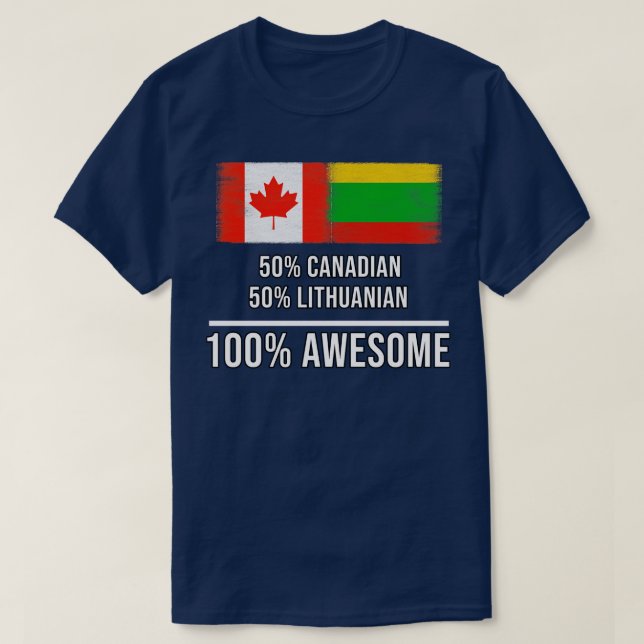 T-shirt 50 Canadiens 50 Lituaniens 100 Cadeau génial pour  (Design devant)