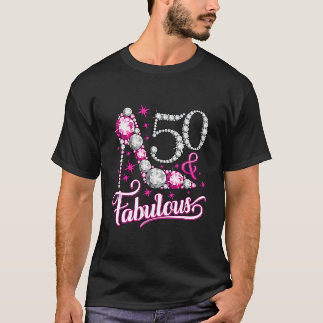 T-shirt 50 Cinquante Et Fabuleux Pour Les Dames (Devant)