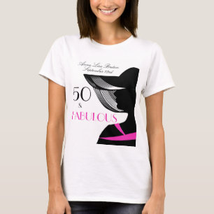 T-shirt 50 et anniversaire élégant d'art déco fabuleux