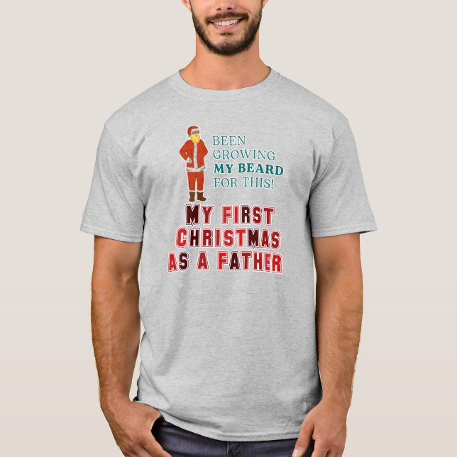 T-shirt 50. Premier Noël en tant que père joyeux Noël  (Devant)