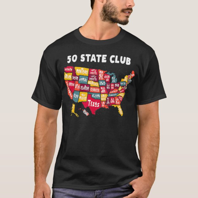 T-shirt 50 State Club Map of America - Collecte de déchets (Devant)