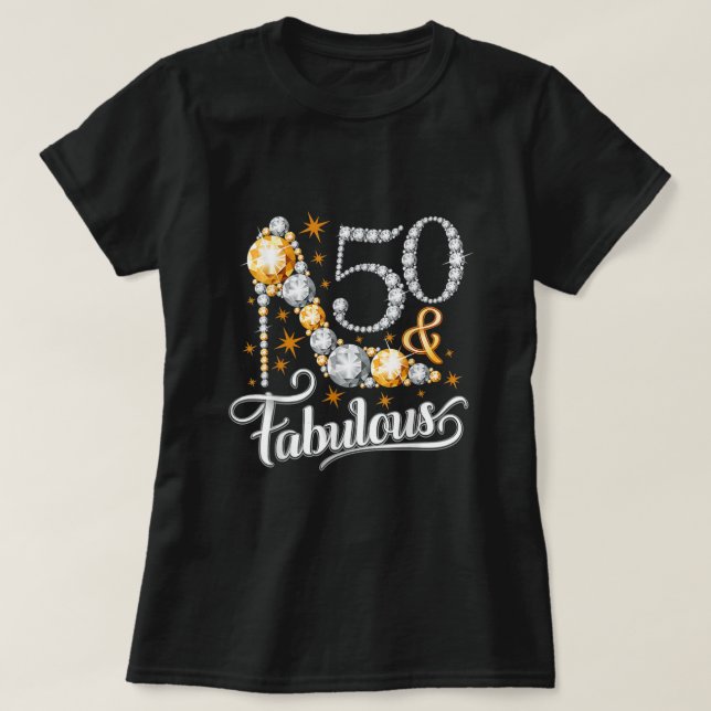 T-shirt 50 Years Old Toxits 50 & Fabulous Since 1972 50th  (Design devant)