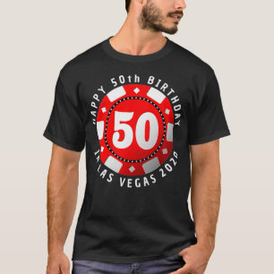 T-shirt 50e anniversaire à Las Vegas 2020 Poker Chip Prem