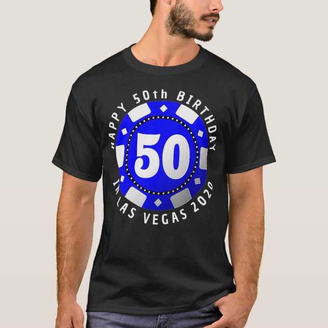 T-shirt 50e anniversaire à Las Vegas 2020 Poker Chip Premi (Devant)