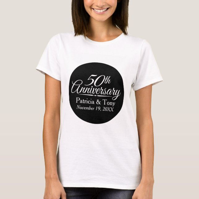 T-shirt 50e anniversaire de Mariage d'or Personnalisé (Devant)