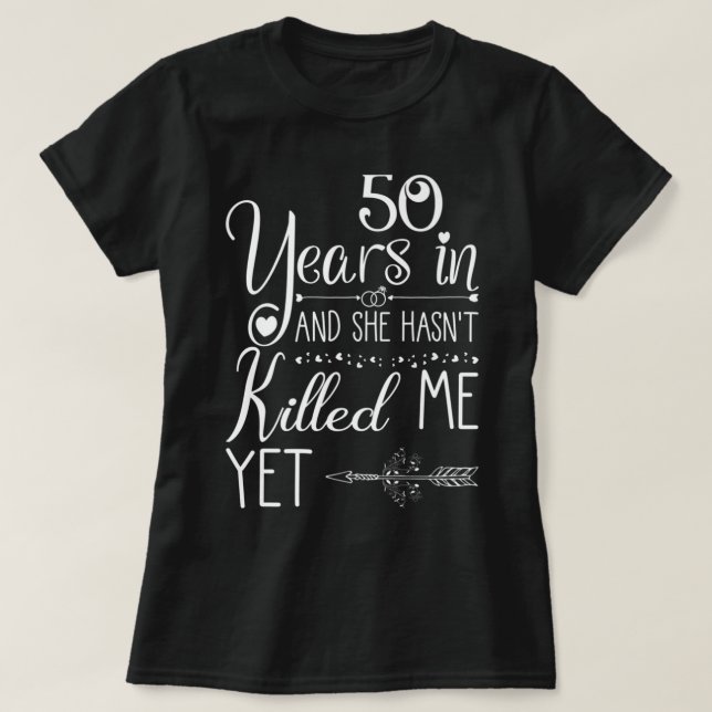 T-shirt 50e anniversaire de Mariage pour lui Couple 50 ans (Design devant)