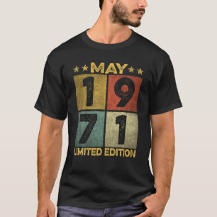 T-shirt 50E Anniversaire Décorations Juin 1971 Hommes Femm
