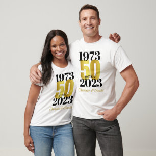 T-shirt 50e anniversaire du Mariage Date de typographie