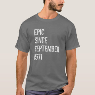 T-shirt 50E Anniversaire Hommes Femmes Née Septembre 1971