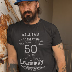 T-shirt 50e anniversaire Légende Ajouter un nom