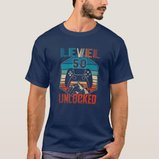 T-shirt 50E Anniversaire Niveau Vintage 50 Jeu Vidéo Déver