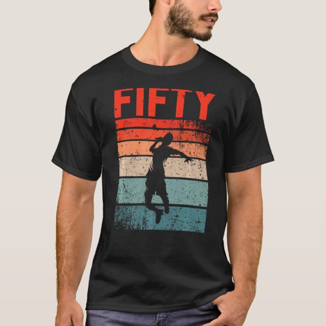 T-shirt 50e anniversaire Retro Badminton 50 ans Homme Wom (Devant)