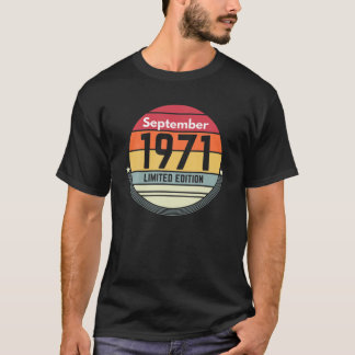 T-shirt 50E Anniversaire Septembre 1971 Vintage Rétro Femm