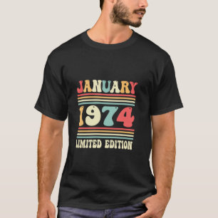T-shirt 50e anniversaire Vintage janvier 1974 Décor Annive