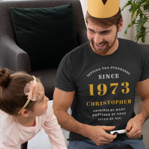T-shirt 50th Birthday Born 1973 Ajouter un nom