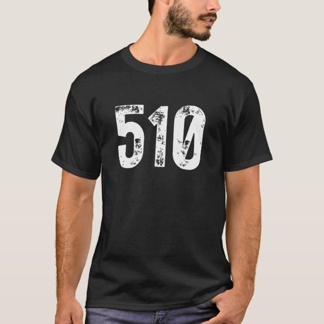 T-shirt 510 Indicatif régional Oakland CA Mobile Telephone (Devant)