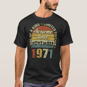 T-shirt 51 Ans Awesome Depuis Novembre 1971 51st Bir