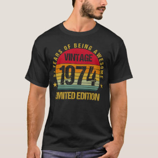 T-shirt 51 Ans Cinquante et un 1974 51e Anniversaire Vinta