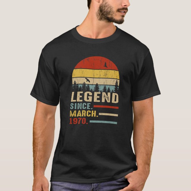T-shirt 51 Ans Rétro Anniversaire Cadeau Légende depuis Ma (Devant)