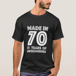 T-shirt 51Cadeaux D'Anniversaire Pour Lui Hommes Âge 51 An