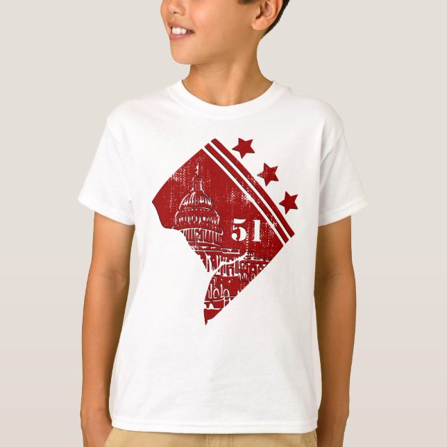 T-shirt 51e - État de Washington DC Drapeau Borderline (Devant)
