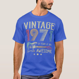 T-shirt 51st Birthday Womens Mens Vintage Awesome 1971 Gui