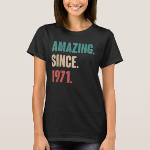 T-shirt 52 Ans Vintage 1971 Anniversaire 52ème Décoration