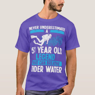 T-shirt 53 Anniversaire Plongée sous-marine Respire 53 Ans