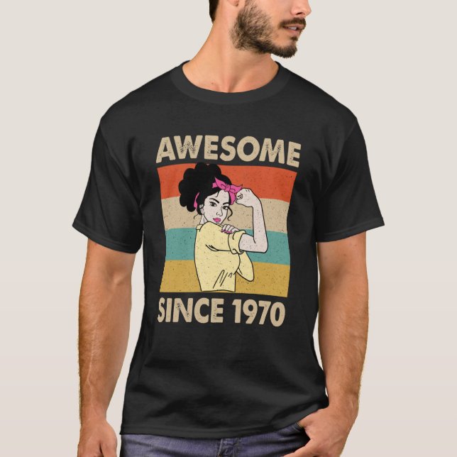 T-shirt 53 Ans Awesome depuis 1970 53ème anniversaire (Devant)