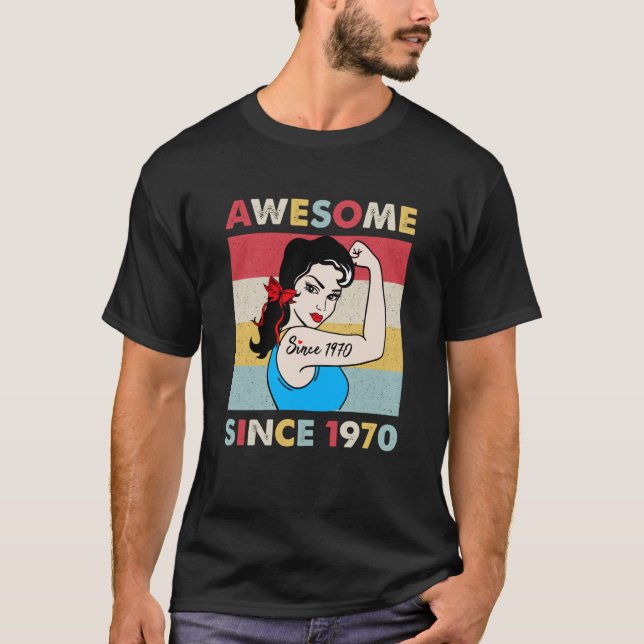 T-shirt 53 Ans Awesome depuis 1970 53ème anniversaire (Devant)