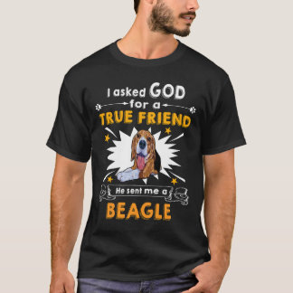 T-shirt 53 Demandé à Dieu Véritable Ami Un Beagle