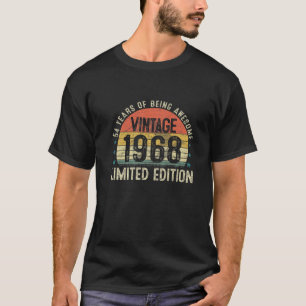 T-shirt 54 Ans Vintage 1968 Rétro Cinquantième-Quatrième B