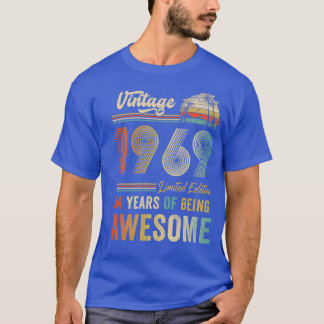 T-shirt 54 ans Vintage 1969 54e anniversaire Hommes Femmes